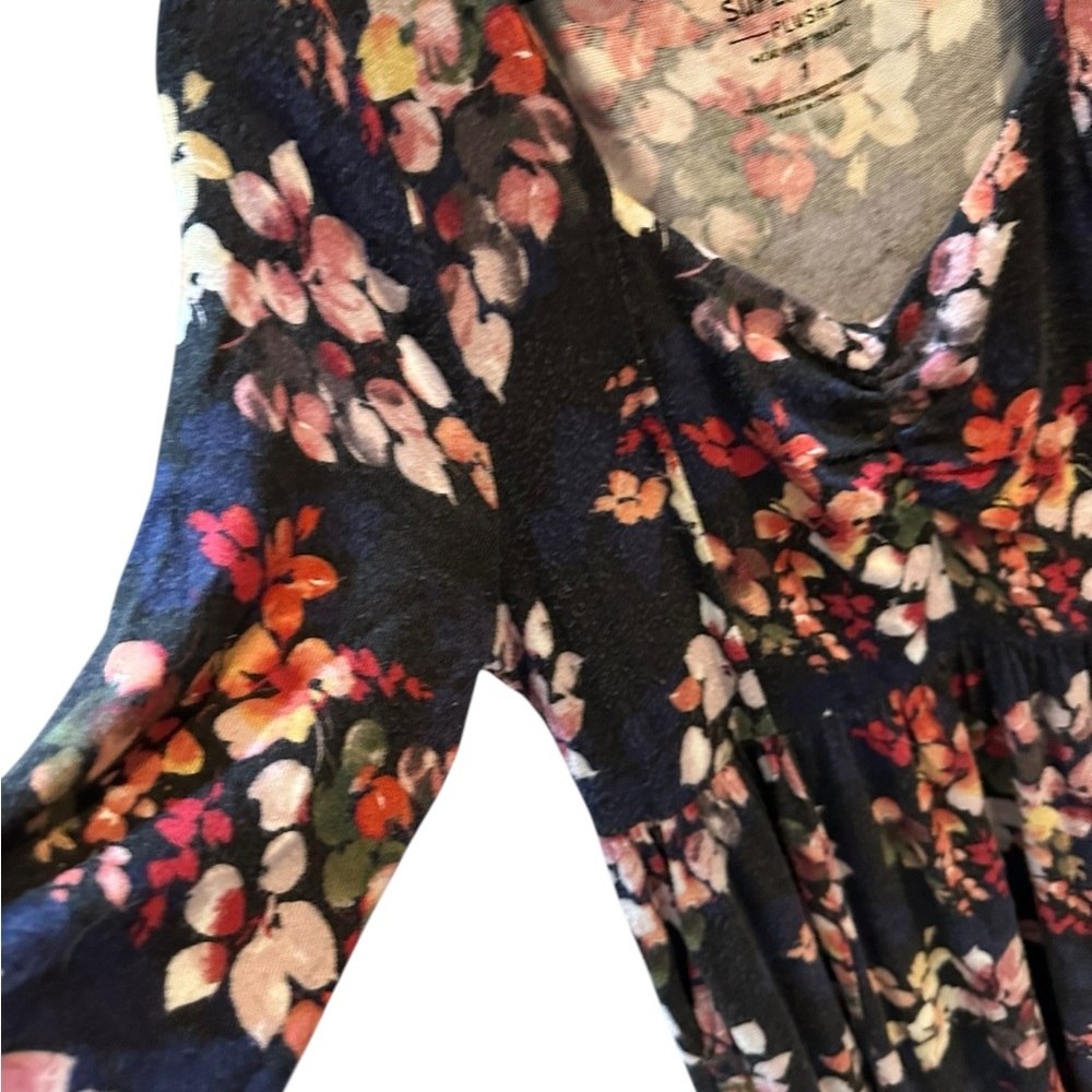 Torrid Floral V-Neck Dress - Pink and Black